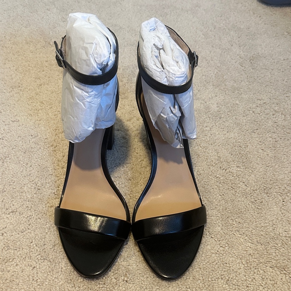 INC International Concepts Black Ankle Strap Heels